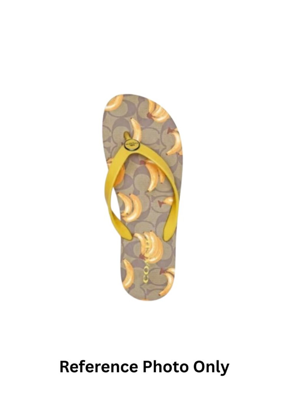 COACH Zayn Flip Flop Sandals Banana Fruit Print Size 8 - Pre-Loved